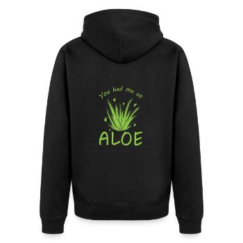 Tu m’as eu à Aloe Vera Medicinal Plant Skin - Veste à capuche bio Premium Unisexe - noir - Dos - Nico (187cm)