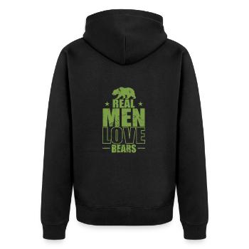 De vrais hommes aiment les ours Animal de la forêt - Veste à capuche bio Premium Unisexe - noir - Dos - Nico (187cm)