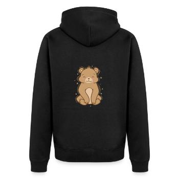 L’ours fait du yoga un animal de forêt - Veste à capuche bio Premium Unisexe - noir - Dos - Nico (187cm)
