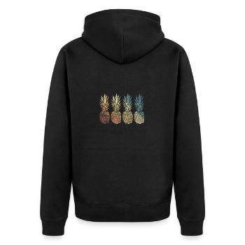 Ananas fruits sucrés tropicaux - Veste à capuche bio Premium Unisexe - noir - Dos - Nico (187cm)
