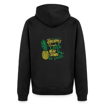 Soyez un ananas et soyez un fruit sucré - Veste à capuche bio Premium Unisexe - noir - Dos - Nico (187cm)