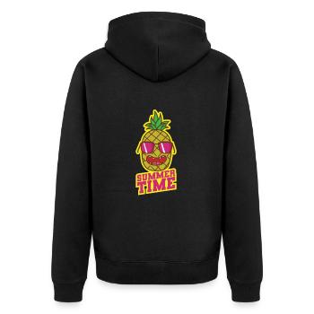 Heure d’été Ananas Fruits tropicaux sucrés - Veste à capuche bio Premium Unisexe - noir - Dos - Nico (187cm)