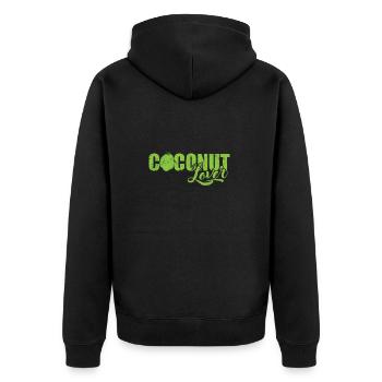 Cocotier Amoureux Fruit Doux Exotique - Veste à capuche bio Premium Unisexe - noir - Dos - Nico (187cm)