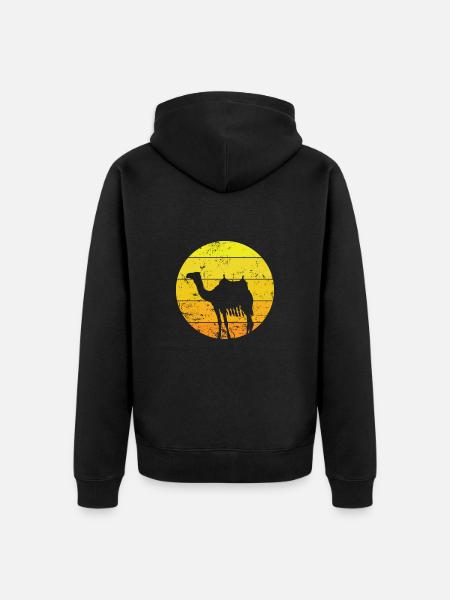 Camel Desert Dromedary Hump Animal - Unisex Premium Organic Zip Hoodie - black
