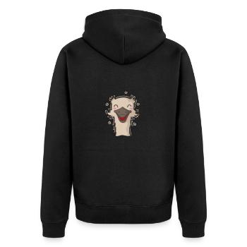 happy ostrich ratite animal - Unisex Premium Organic Zip Hoodie - black - Back - Nico (187cm)