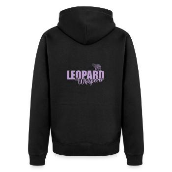 Léopard chuchoteur gros chat prédateur - Veste à capuche bio Premium Unisexe - noir - Dos - Nico (187cm)