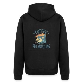 Coffee and Pro Wrestling Show Fight - Veste à capuche bio Premium Unisexe - noir - Dos - Nico (187cm)