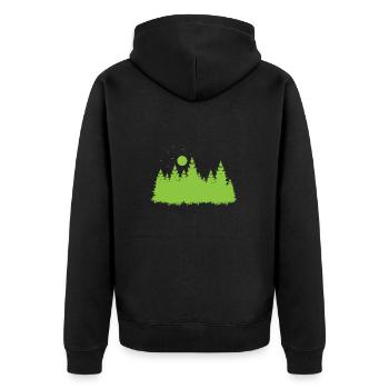 Forêt avec des feuilles dans l’environnement - Veste à capuche bio Premium Unisexe - noir - Dos - Nico (187cm)