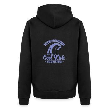 Flyboarding All the Cool Kids are doing it - Unisex Premium Bio Zip Hoodie - Schwarz - Hinten - Nico (187cm)