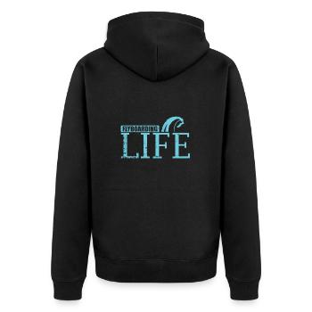 Flyboarding Life Wassersport Hobby - Unisex Premium Bio Zip Hoodie - Schwarz - Hinten - Nico (187cm)