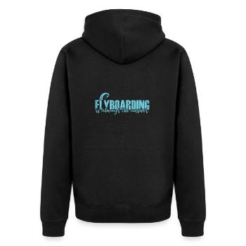Flyboarding is always the Answer Sport - Unisex Premium Bio Zip Hoodie - Schwarz - Hinten - Nico (187cm)
