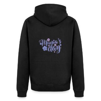 Mama's Day Muttertag Familie - Unisex Premium Bio Zip Hoodie - Schwarz - Hinten - Nico (187cm)