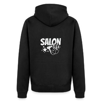 Salon Vie Coiffeur Profession Coiffure - Veste à capuche bio Premium Unisexe - noir - Dos - Nico (187cm)