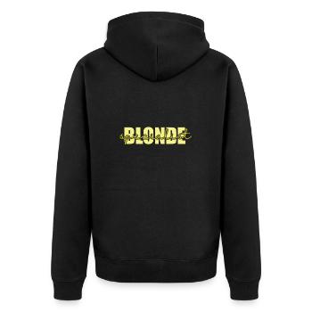 Blonde Specialist Friseur Beruf Haare - Unisex Premium Bio Zip Hoodie - Schwarz - Hinten - Nico (187cm)