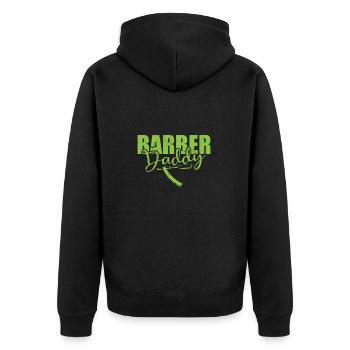 Papa Coiffeur Profession Coiffure - Veste à capuche bio Premium Unisexe - noir - Dos - Nico (187cm)