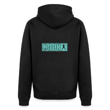 Boîtes de poinçonnage à crochet - Veste à capuche bio Premium Unisexe - noir - Dos - Nico (187cm)
