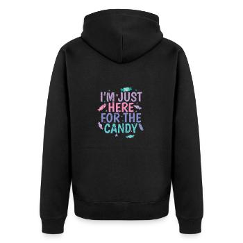 I'm Just here for the Candy Confectioner - Unisex Premium Organic Zip Hoodie - black - Back - Nico (187cm)