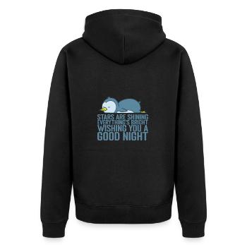 Stars are shining, everything's bright - Unisex Premium Organic Zip Hoodie - black - Back - Nico (187cm)