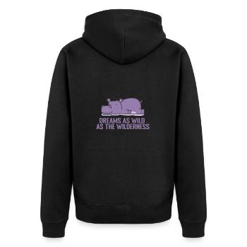 Dreams as Wild as the Wilderness Pyjama - Unisex Premium Organic Zip Hoodie - black - Back - Nico (187cm)