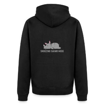 Snoozing Safari Fashion Pajamas Pajamas - Unisex Premium Organic Zip Hoodie - black - Back - Nico (187cm)