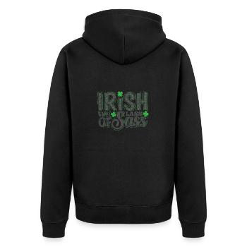 Irish full Lass of Sass St. Patrick's Day - Unisex Premium Organic Zip Hoodie - black - Back - Nico (187cm)