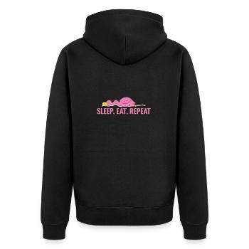 Sleep, Eat, Repeat Pajamas Pajamas - Unisex Premium Organic Zip Hoodie - black - Back - Nico (187cm)