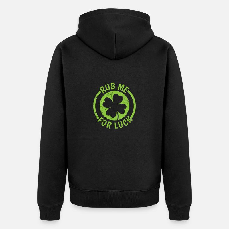 Frottez-moi pour la chance Saint-Patrick - Veste à capuche bio Premium Unisexe - noir