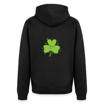 Shamrock St. Patrick’s Day Fun - Veste à capuche bio Premium Unisexe - noir - Dos - Nico (187cm)