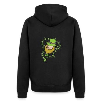 Nain irlandais de la Saint-Patrick - Veste à capuche bio Premium Unisexe - noir - Dos - Nico (187cm)