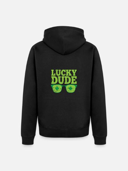 Lucky Dude Saint-Patrick - Veste à capuche bio Premium Unisexe - noir