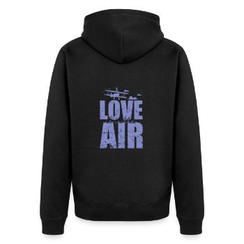 Love is in the Air Wing Walker Hobby - Unisex Premium Bio Zip Hoodie - Schwarz - Hinten - Nico (187cm)