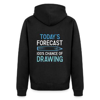 Drawer Today's Forecast Drawing - Unisex Premium Bio Zip Hoodie - Schwarz - Hinten - Nico (187cm)