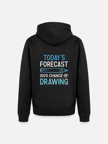 Drawer Today's Forecast Drawing - Unisex Premium Organic Zip Hoodie - black