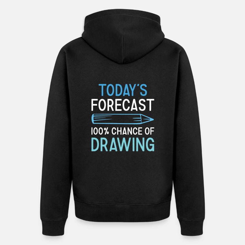 Drawer Today's Forecast Drawing - Unisex Premium Bio Zip Hoodie - Schwarz