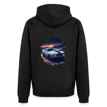 Voiture de sport - Veste à capuche bio Premium Unisexe - noir - Dos - Nico (187cm)