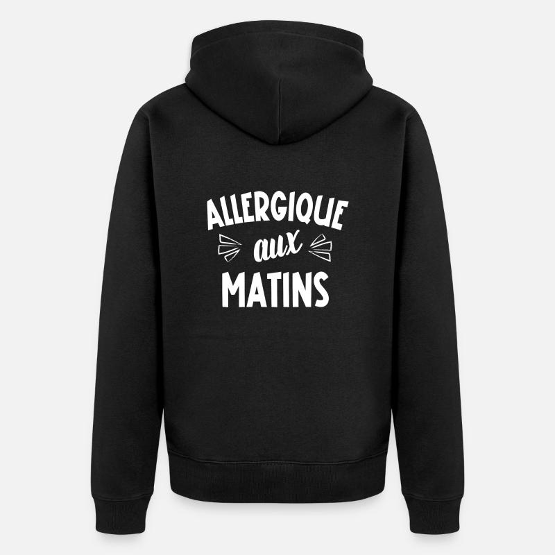 allergique aux matins - Veste à capuche bio Premium Unisexe - noir