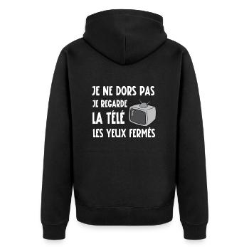 je ne dors pas - Veste à capuche bio Premium Unisexe - noir - Dos - Nico (187cm)