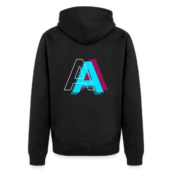 Pop Art Buchstabe A Geschenk - Unisex Premium Bio Zip Hoodie - Schwarz - Hinten - Nico (187cm)