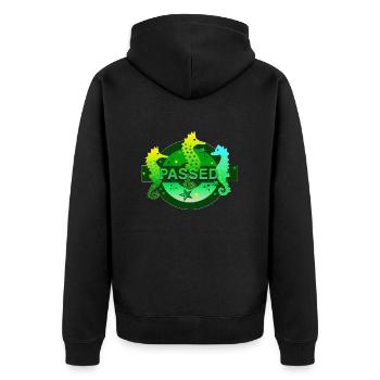 passed swimmer swimmer - Unisex Premium Organic Zip Hoodie - black - Back - Nico (187cm)