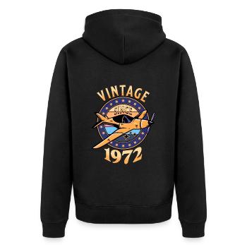 Avion Vintage 1972 50 Ans Anniversaire - Veste à capuche bio Premium Unisexe - noir - Dos - Nico (187cm)