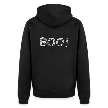 Ghostly Boo! - Unisex Premium Organic Zip Hoodie - black - Back - Nico (187cm)