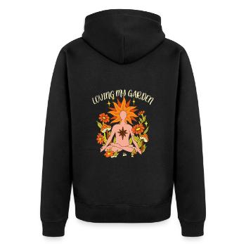 Love Garden Gardener Allotment Garden Hobby Flower - Unisex Premium Organic Zip Hoodie - black - Back - Nico (187cm)