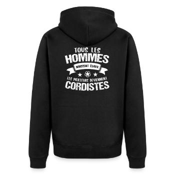 Cadeau drôle cordiste - Veste à capuche bio Premium Unisexe - noir - Dos - Nico (187cm)