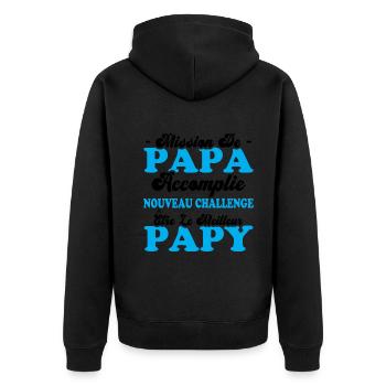 Nouveau Challenge Être Le Meilleur Papy - Veste à capuche bio Premium Unisexe - noir - Dos - Nico (187cm)
