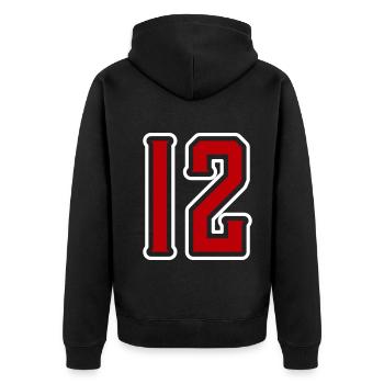 Symbole de 12 chiffres - Veste à capuche bio Premium Unisexe - noir - Dos - Nico (187cm)