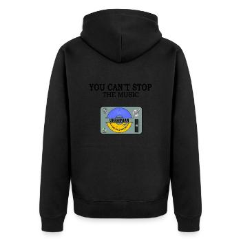 support ukraine slava ukraini ukrainian zelenskyi - Unisex Premium Organic Zip Hoodie - black - Back - Nico (187cm)