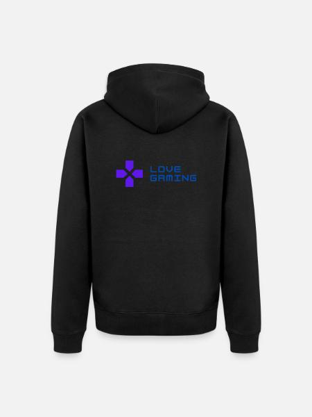 LOVE GAMING - Unisex Premium Organic Zip Hoodie - black