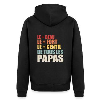 Le Plus Beau De Tous Les Papas Cadeau Papa - Veste à capuche bio Premium Unisexe - noir - Dos - Nico (187cm)
