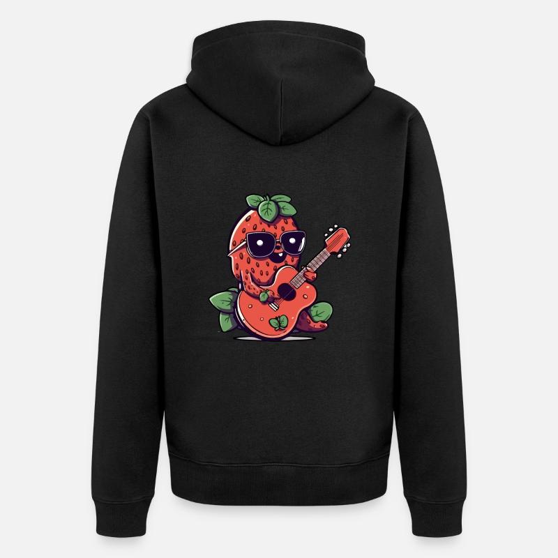 Spawnender Gitarrist - Unisex Premium Bio Zip Hoodie - Schwarz