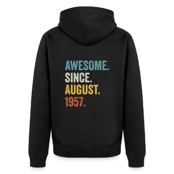 Awesome Since August 1957 65e anniversaire - Veste à capuche bio Premium Unisexe - noir - Dos - Nico (187cm)